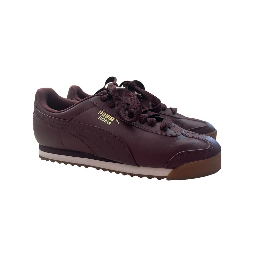 EUC Woman’s Puma Roma Shoes Burgundy Leather Size 7 6M/Y 24cm